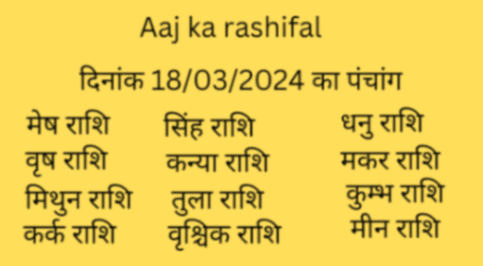 Aaj ka rashifal